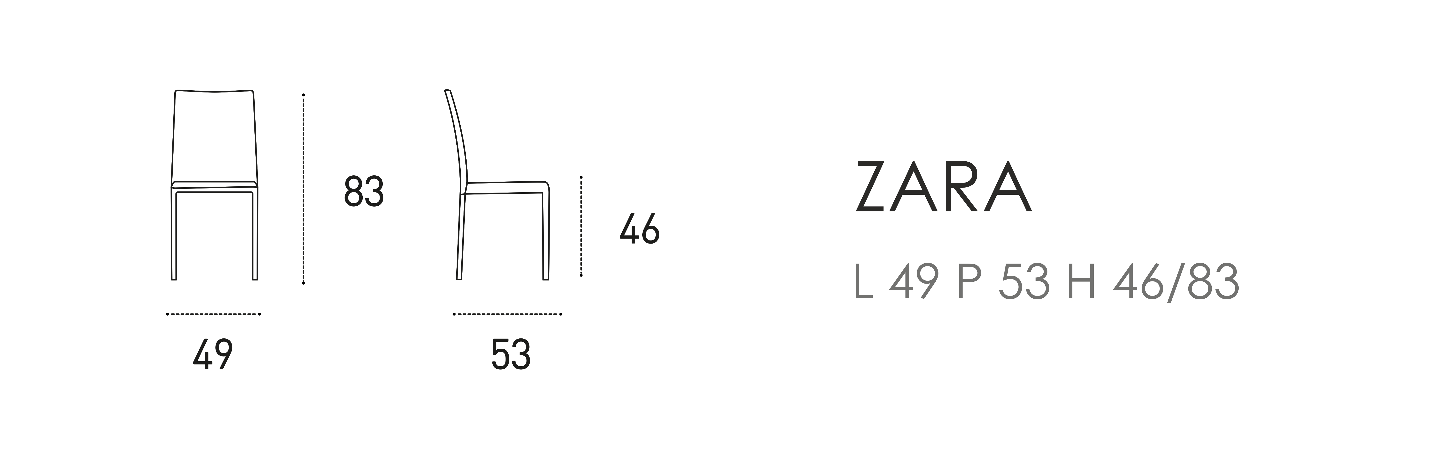 Zara L 49 P 53 H 46/83