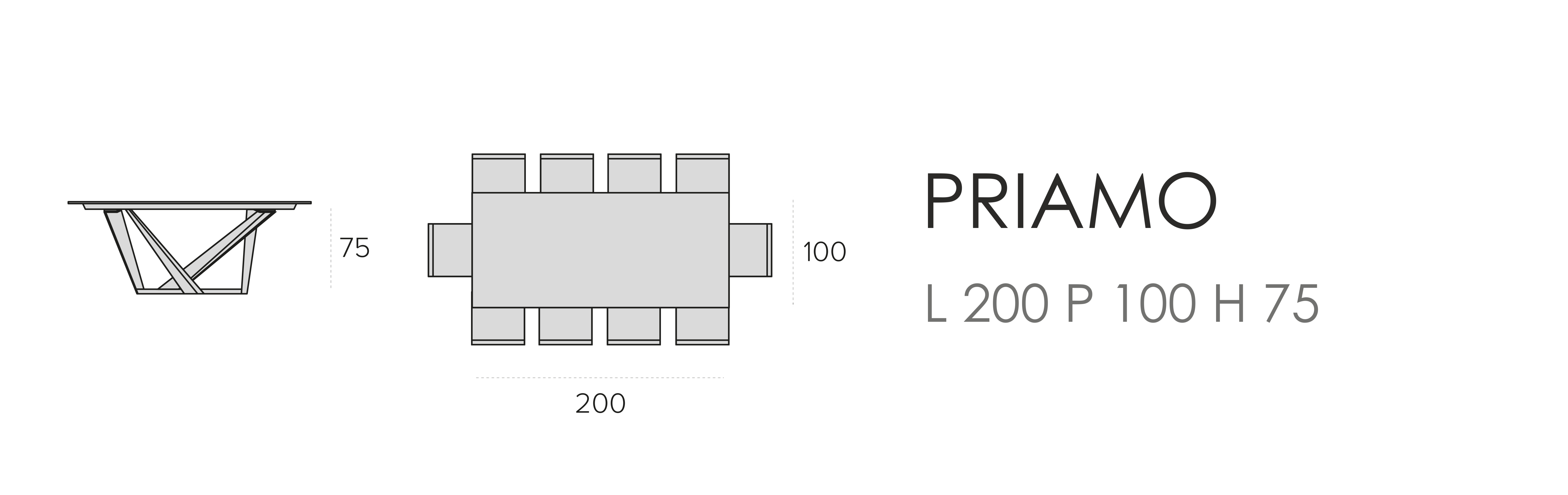 Priamo L 200 P 100 H 75 (прямоугольный)