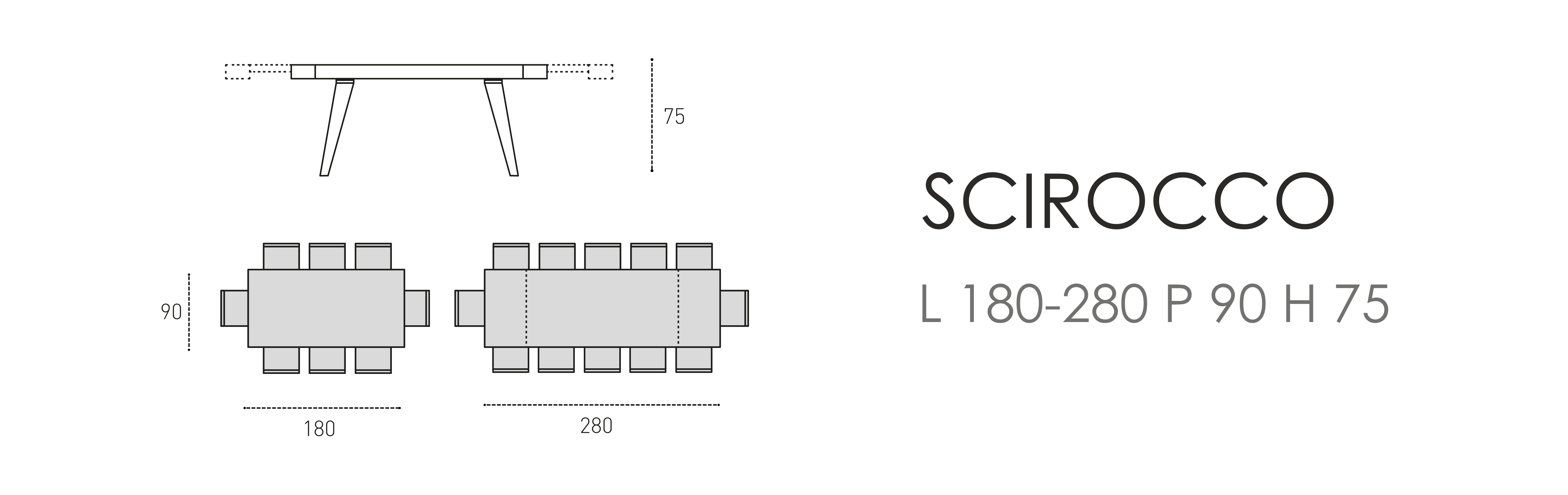 Scirocco L 180-280 P 90 H 75