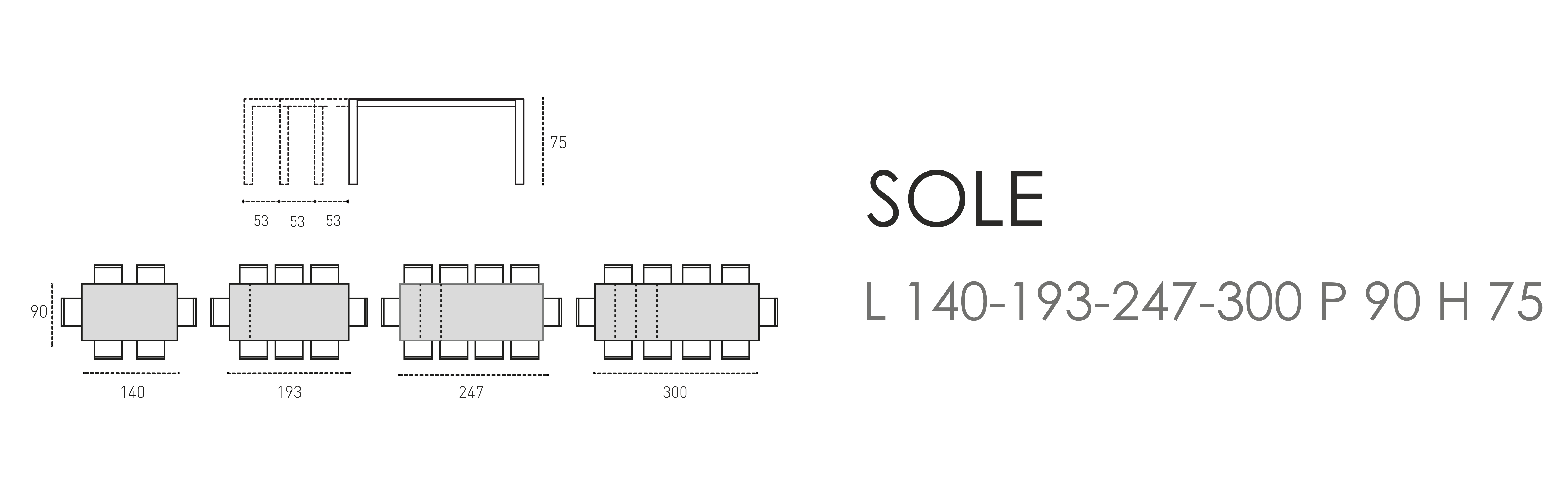 Sole L 140-193-247-300 P 90 H 75