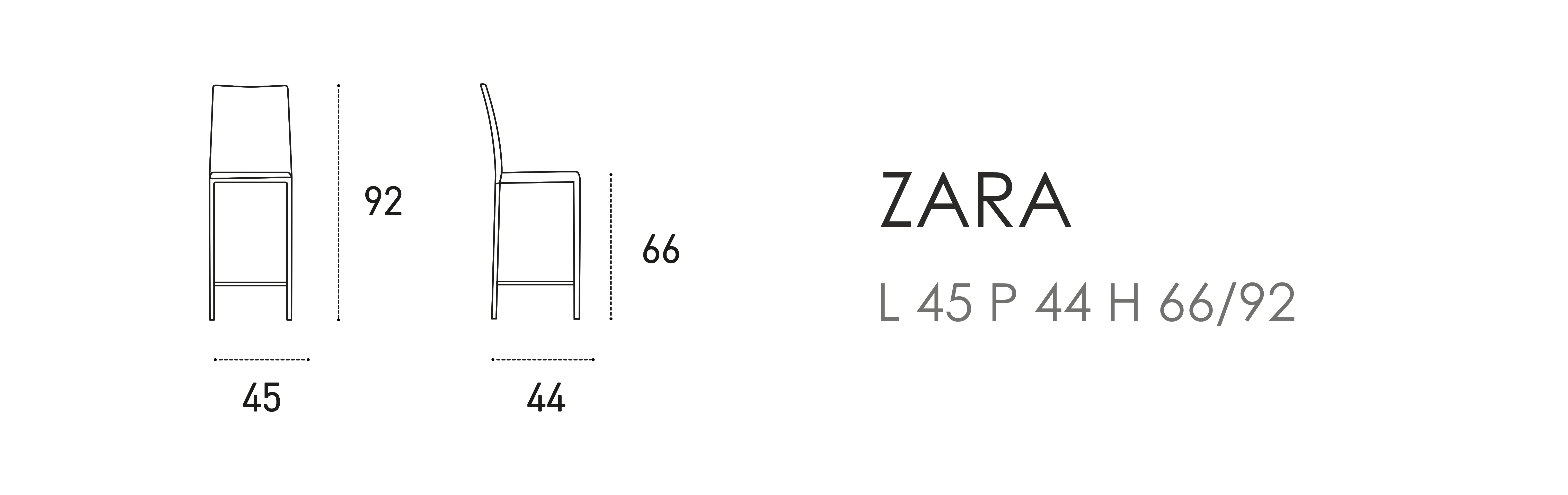 Zara L 45 P 44 H 66/92