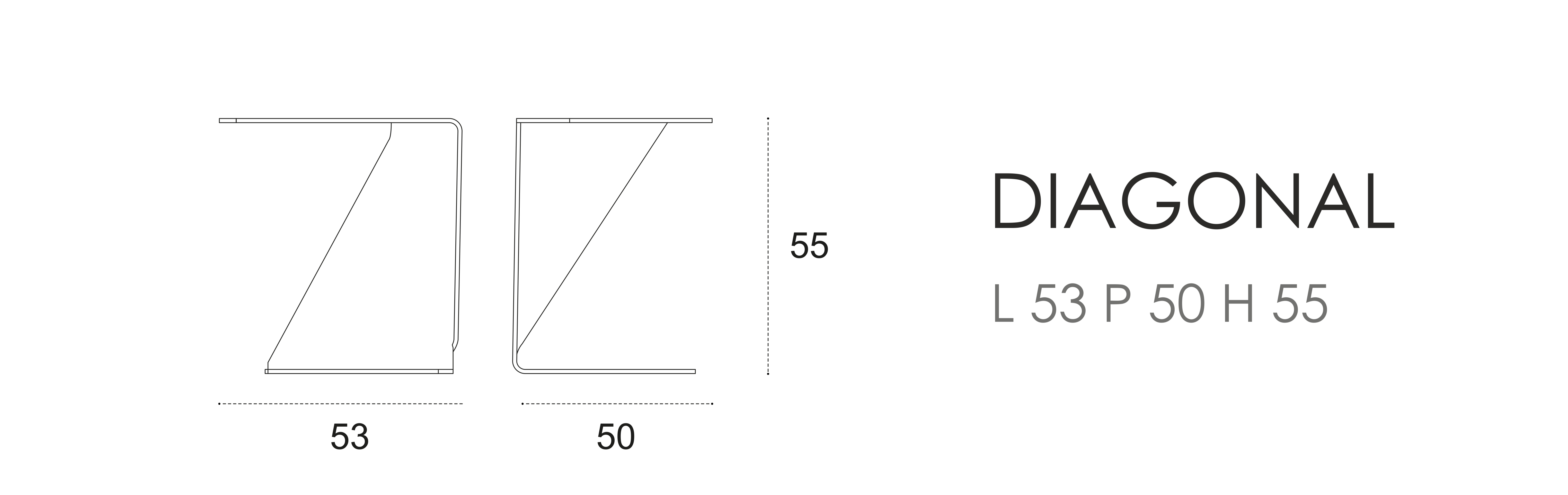 Diagonal L 53 P 50 H 55